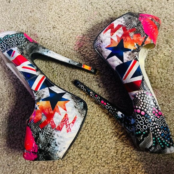 Bumper Shoes - UK Pattern Stiletto Heels